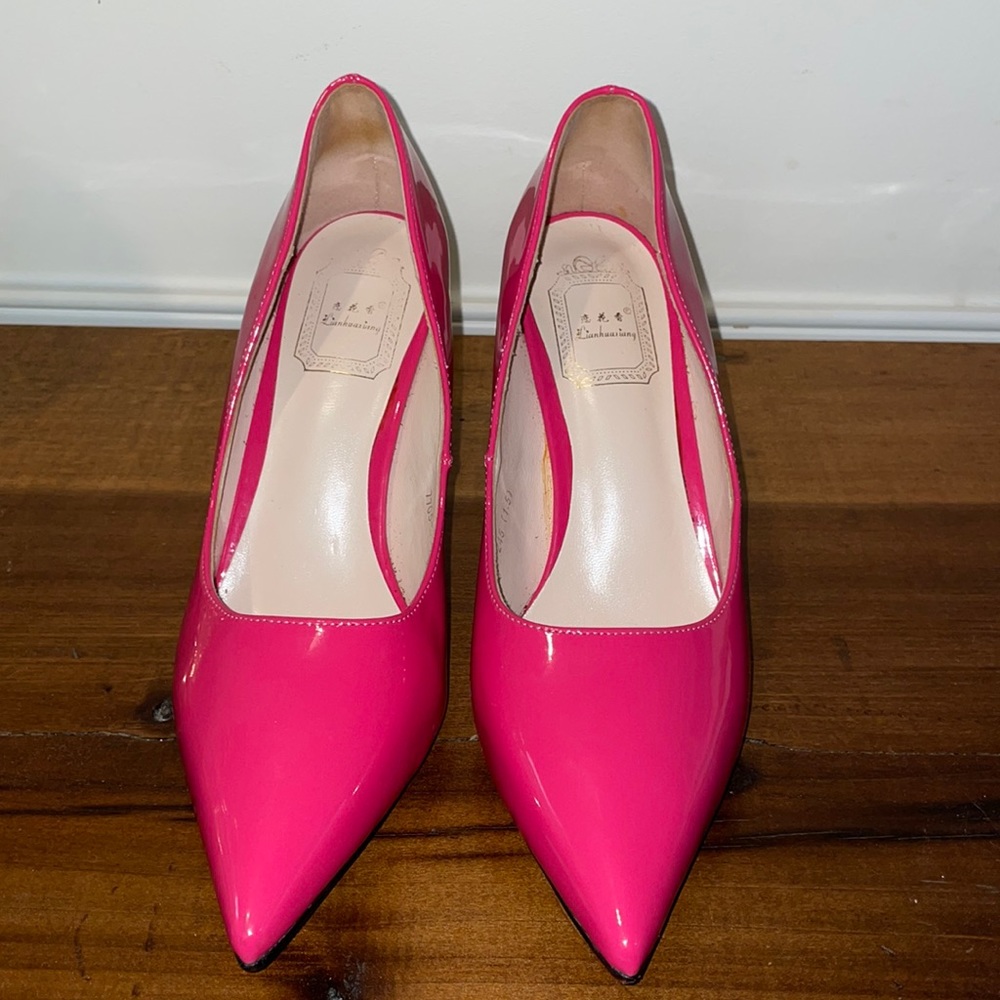 Lianhuaxiany Bright Pink High Heels, women’s size 8 WIDE.